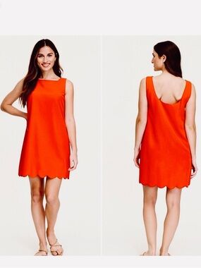 Kate Spade Sleeveless Scallop-Hem Shift Dress